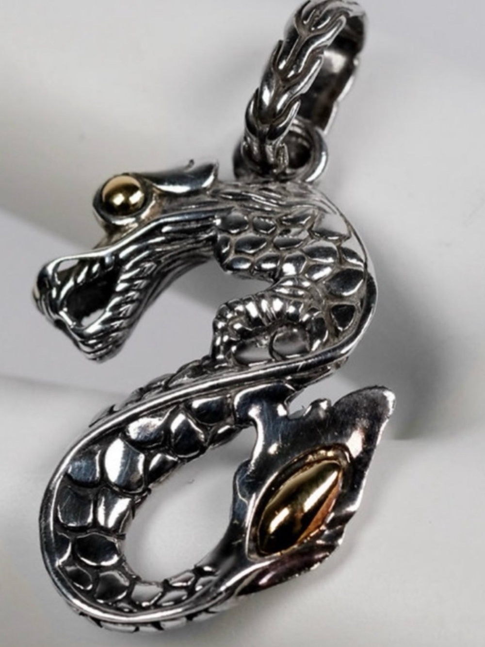 John Hardy Naga Dragon Silver 18K Pendant